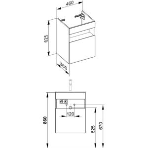 Keuco Stageline Waschtischunterschrank - Weiß glänzend - 32822300101 Keuco Stageline Waschtischunterschrank - Weiß glänzend - 32822300101