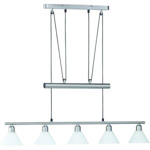 Trio Stamina Moderne Hanglamp - 5 Lichtpunten - Nikkel Mat Trio Stamina Moderne Hanglamp - 5 Lichtpunten - Nikkel Mat