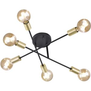 Trio Lighting Cross Modern 6 Light Multi Arm Semi Flush Ceiling Lamp Black Trio Lighting Cross Modern 6 Light Multi Arm Semi Flush Ceiling Lamp Black