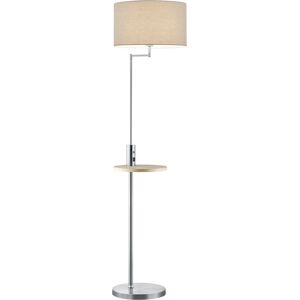 Lámpara de pie moderna plateada - E27, USB, 160cm - Iluminación de suelo Lámpara de pie moderna plateada - E27, USB, 160cm - Iluminación de suelo