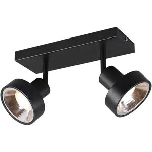 Faretto a Soffitto Nero Moderno 2 Luci GU10 - Illuminazione Faretto a Soffitto Nero Moderno 2 Luci GU10 - Illuminazione