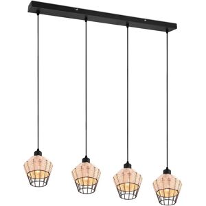 Suspension Borka à 4 Lumières en Rattan - Éclairage Intérieur - Publicité Suspension Borka à 4 Lumières en Rattan - Éclairage Intérieur - Publicité