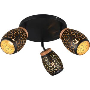 Birkita Lúzete - Luminator de Tavan Negru din Metal cu 3 Lumini Birkita Lúzete - Luminator de Tavan Negru din Metal cu 3 Lumini