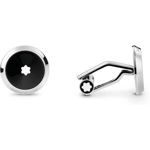 Montblanc Small Star Black Cufflinks - Silver - Mens Montblanc Small Star Black Cufflinks - Silver - Mens