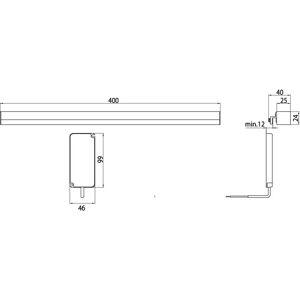Luce specchio LED Emco SYSTEM 2 - cromo - 400mm - IP20 - Orizzontale - Tipo di prodotto Luce specchio LED Emco SYSTEM 2 - cromo - 400mm - IP20 - Orizzontale - Tipo di prodotto