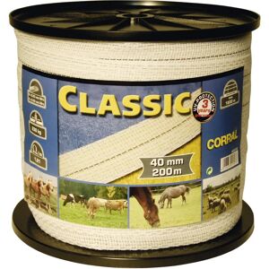 Corral Classic afrasteringstape - 200m x 40mm Wit Corral Classic afrasteringstape - 200m x 40mm Wit