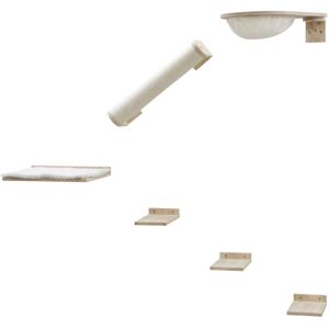 Kerbl Katzenkletterwand - 6-teiliges Holzset für Katzen Kerbl Katzenkletterwand - 6-teiliges Holzset für Katzen
