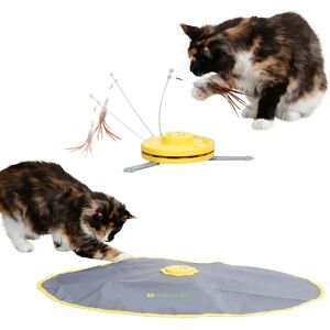 Kerbl Pet 2-in-1 Cat Toy - Yellow/Grey - Durable & Fun Kerbl Pet 2-in-1 Cat Toy - Yellow/Grey - Durable & Fun