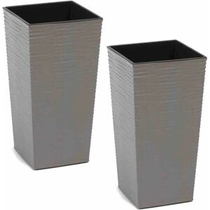 Voss ECO Nizza Pot de Plante 25cm - Gris Intérieur Extérieur - Publicité Voss ECO Nizza Pot de Plante 25cm - Gris Intérieur Extérieur - Publicité