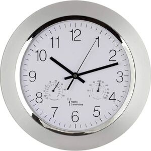 EuroTime 56004 Silber Wanduhr - Funkuhr, Thermo/Hygrometer EuroTime 56004 Silber Wanduhr - Funkuhr, Thermo/Hygrometer