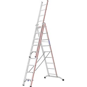 Escalera multifuncional en aluminio HYMER - 3x9 peldaños - Hasta 7,45m de altura Escalera multifuncional en aluminio HYMER - 3x9 peldaños - Hasta 7,45m de altura