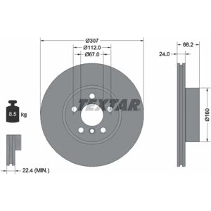 TEXTAR 92326805 Disco de Freno Alto Carbono - Ventilado 112mm - BMW Serie 3 TEXTAR 92326805 Disco de Freno Alto Carbono - Ventilado 112mm - BMW Serie 3