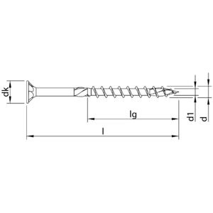 Heco Topix-plus Tornillo avellanado TD 6 x 260 Zincado azul T25 - 62275 Heco Topix-plus Tornillo avellanado TD 6 x 260 Zincado azul T25 - 62275