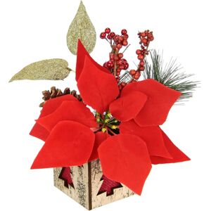 Flair Flower Künstliche Pflanze - Amaryllis, Kiefernzweige, Beeren - 15x15x26cm Flair Flower Künstliche Pflanze - Amaryllis, Kiefernzweige, Beeren - 15x15x26cm