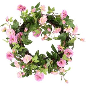 Flair Flower Wildrosen Kunstkranz - 8x32x32 cm - Dekoration Flair Flower Wildrosen Kunstkranz - 8x32x32 cm - Dekoration
