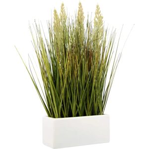 Hierba artificial IGEA - Planta decorativa realista en cuenco de cerámica Hierba artificial IGEA - Planta decorativa realista en cuenco de cerámica