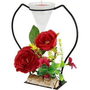 I.GE.A. Rosa Roja 17cm x 19cm - Soporte de vela I.GE.A. Rosa Roja 17cm x 19cm - Soporte de vela