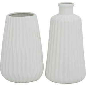 Boltze Esko Vase Set - White 17cm Ceramic Decor Boltze Esko Vase Set - White 17cm Ceramic Decor