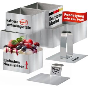 Set de plats de nourriture en acier inoxydable STONELINE - Carré, 8 pièces - Publicité Set de plats de nourriture en acier inoxydable STONELINE - Carré, 8 pièces - Publicité
