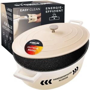 STONELINE Creme Gourmet Bräter 32x25 cm mit Deckel, Backofen und Induktion geeignet, Antihaft, Pfanne + Kochtopf STONELINE Creme Gourmet Bräter 32x25 cm mit Deckel, Backofen und Induktion geeignet, Antihaft, Pfanne + Kochtopf