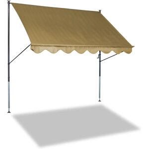 Beige knikarmmarkise van ANGERER FREIZEITMÖBEL - 350 cm breed, 150 cm uitval - Handbediening Beige knikarmmarkise van ANGERER FREIZEITMÖBEL - 350 cm breed, 150 cm uitval - Handbediening