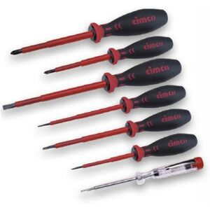 Cimco 11 7800 - Electrician Screwdriver Set - VDE Insulated, Flat & Phillips Cimco 11 7800 - Electrician Screwdriver Set - VDE Insulated, Flat & Phillips