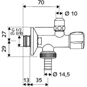 Schell Model 038370699 Ventil de colț cu dublă conexiune - Bucătărie/Locuință Schell Model 038370699 Ventil de colț cu dublă conexiune - Bucătărie/Locuință
