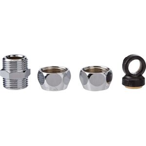 Raccord double Schell 3/8 x 3/8 - Chrome - Publicité Raccord double Schell 3/8 x 3/8 - Chrome - Publicité