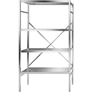 Estantería de acero inoxidable Kaiserkraft - 4 baldas perforadas - 940x540mm - Básico Estantería de acero inoxidable Kaiserkraft - 4 baldas perforadas - 940x540mm - Básico