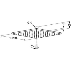 Cap de duș Kludi A-QA - 250 x 250 mm, Cromat, Curățare rapidă, G 1/2" Cap de duș Kludi A-QA - 250 x 250 mm, Cromat, Curățare rapidă, G 1/2"