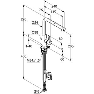 Mitigeur de cuisine Kludi L-ine S - Bec extractible, pivotant 360°, noir mat - Publicité Mitigeur de cuisine Kludi L-ine S - Bec extractible, pivotant 360°, noir mat - Publicité