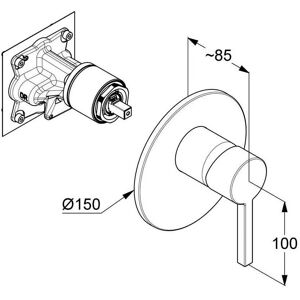 Kludi NOVA FONTE Amestecător de duș încastrat cu unitate funcțională - Shower Mixer Kludi NOVA FONTE Amestecător de duș încastrat cu unitate funcțională - Shower Mixer