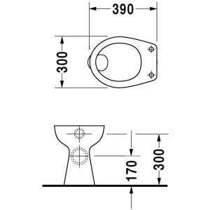 Toilette Duravit Bambi Blanc - Bord de chasse ouvert - 390mm - Publicité Toilette Duravit Bambi Blanc - Bord de chasse ouvert - 390mm - Publicité