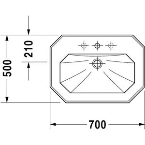 Lavoar Duravit 1930 pentru montaj pe perete - Alb 700mm Lavoar Duravit 1930 pentru montaj pe perete - Alb 700mm
