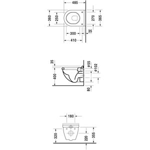 Wc sospeso Duravit Starck 3 Compact bianco Wc sospeso Duravit Starck 3 Compact bianco