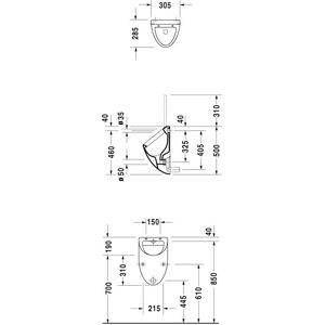 Duravit Urinal Hvid - Model 0823350000 - Vægmonteret, bagtilslutning Duravit Urinal Hvid - Model 0823350000 - Vægmonteret, bagtilslutning