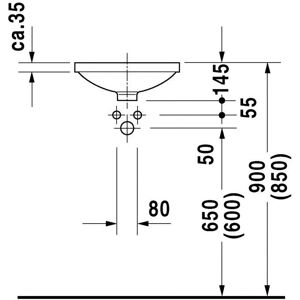 Duravit Weiß Runde Einbauwaschbecken - 375mm Duravit Weiß Runde Einbauwaschbecken - 375mm