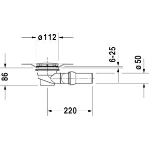 Duravit Modell 790263 - Horizontaler Duschablauf - Weiß Duravit Modell 790263 - Horizontaler Duschablauf - Weiß