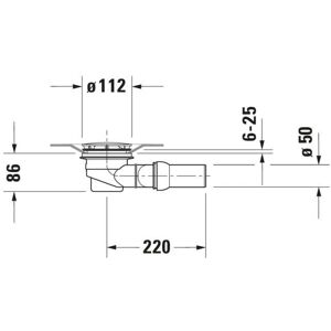 Duravit Duschwannenablauf - Horizontaler Abgang - 90mm - Chrom Duravit Duschwannenablauf - Horizontaler Abgang - 90mm - Chrom