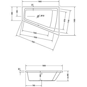 Cadă Duravit Paiova - Albă - 1800x1400 mm - Încastrată Cadă Duravit Paiova - Albă - 1800x1400 mm - Încastrată