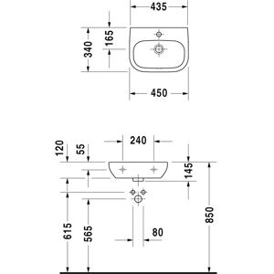 Duravit D-code Wandmontiertes Sanitäres Keramikwaschbecken - Waschbecken Duravit D-code Wandmontiertes Sanitäres Keramikwaschbecken - Waschbecken