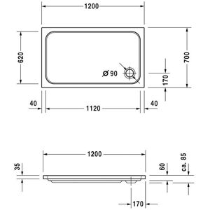 Duravit D-Code Bacha de ducha rectangulara - Bacha de ducha Duravit D-Code Bacha de ducha rectangulara - Bacha de ducha