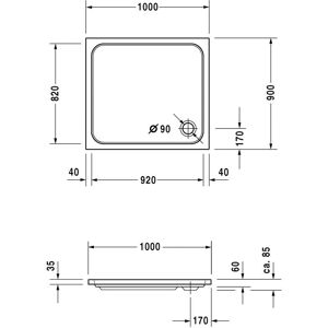 Duravit D-Code Vas de duș dreptunghiular - Alb - 720107000000001 Duravit D-Code Vas de duș dreptunghiular - Alb - 720107000000001
