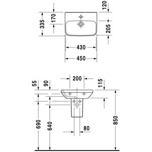 Duravit Durastyle vægmonteret oval håndvask - Lavabo Duravit Durastyle vægmonteret oval håndvask - Lavabo