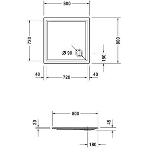 Duravit Starck Slimline Brusekar - Kvadratisk eller Rektangulær - Hvid Duravit Starck Slimline Brusekar - Kvadratisk eller Rektangulær - Hvid