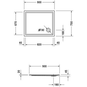 Duravit Starck Slimline Vascuță de duș dreptunghiulară - Vascuță de duș Duravit Starck Slimline Vascuță de duș dreptunghiulară - Vascuță de duș