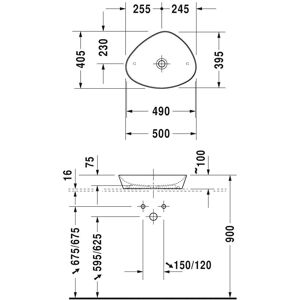 Duravit Cape Cod Aufsatzbecken - Weiß Hochglanz - 500mm Duravit Cape Cod Aufsatzbecken - Weiß Hochglanz - 500mm