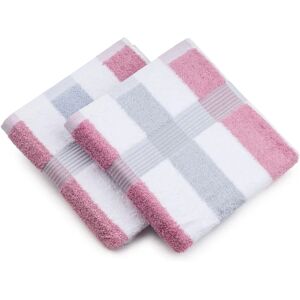 Gözze New York Pink Striped Cotton Towel - Handtuch, 50x100 cm, Set of 2 Gözze New York Pink Striped Cotton Towel - Handtuch, 50x100 cm, Set of 2