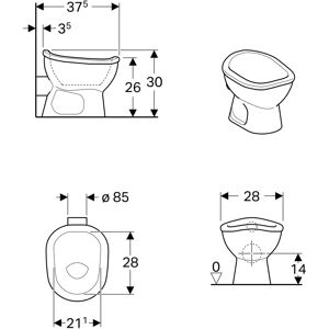Toilette Bambini Geberit - Compatto, Bianco, Scarico Profondo Toilette Bambini Geberit - Compatto, Bianco, Scarico Profondo