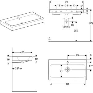Geberit iCon Waschbecken 124090000 - Wandmontage Geberit iCon Waschbecken 124090000 - Wandmontage